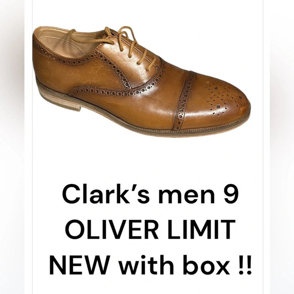 Clark’s men shoes,leather, NEW! Oliver Limit ,tan,comfort ,stylish,career, event - Picture 1 of 14